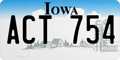 IA license plate ACT754
