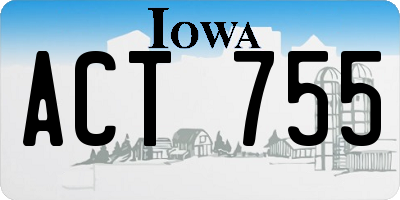 IA license plate ACT755