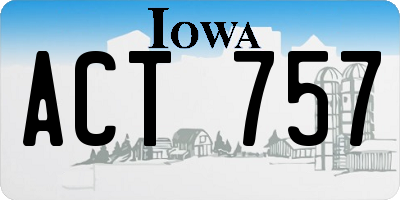 IA license plate ACT757