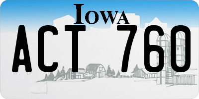 IA license plate ACT760