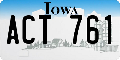 IA license plate ACT761