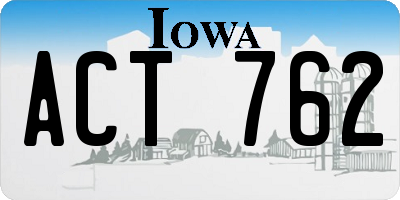 IA license plate ACT762