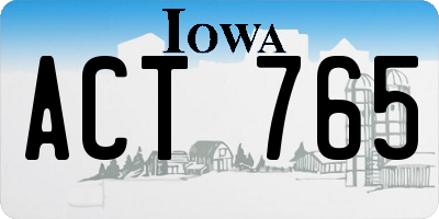IA license plate ACT765