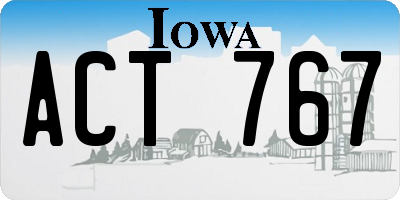 IA license plate ACT767