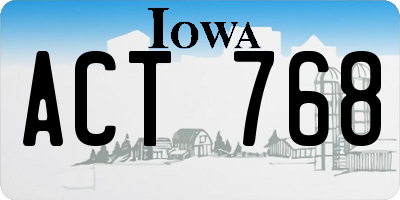IA license plate ACT768