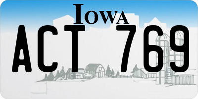 IA license plate ACT769