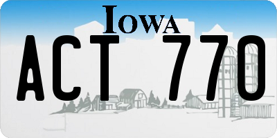 IA license plate ACT770