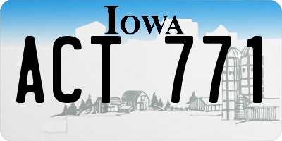 IA license plate ACT771