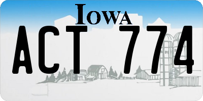 IA license plate ACT774