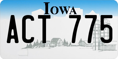 IA license plate ACT775