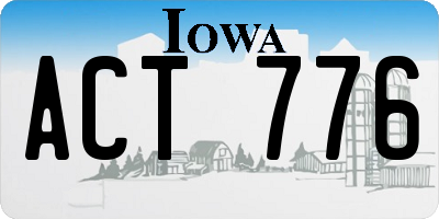IA license plate ACT776