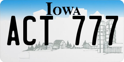 IA license plate ACT777