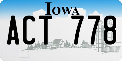 IA license plate ACT778