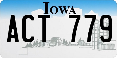IA license plate ACT779