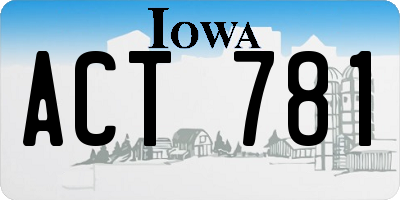 IA license plate ACT781