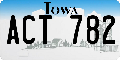 IA license plate ACT782