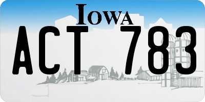 IA license plate ACT783