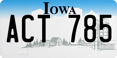 IA license plate ACT785