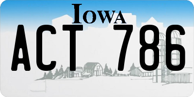 IA license plate ACT786