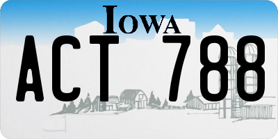 IA license plate ACT788