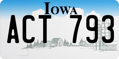 IA license plate ACT793