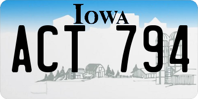 IA license plate ACT794