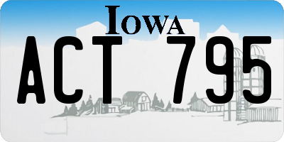 IA license plate ACT795