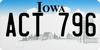 IA license plate ACT796