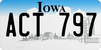 IA license plate ACT797