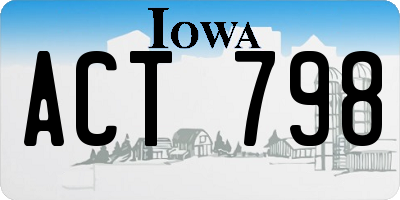 IA license plate ACT798