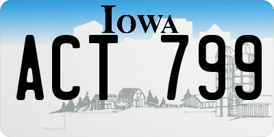 IA license plate ACT799