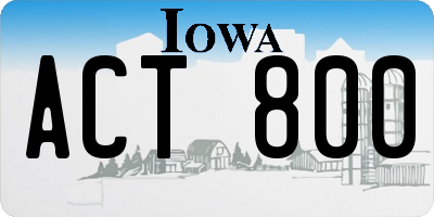 IA license plate ACT800
