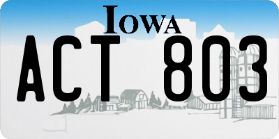 IA license plate ACT803