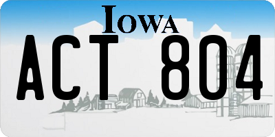 IA license plate ACT804