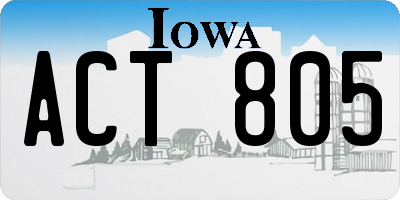 IA license plate ACT805