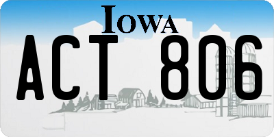 IA license plate ACT806