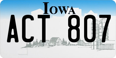 IA license plate ACT807