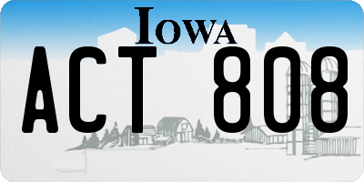 IA license plate ACT808