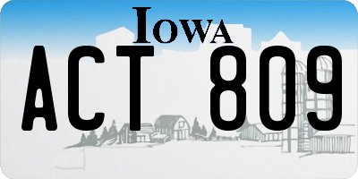 IA license plate ACT809