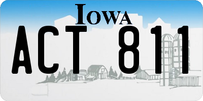 IA license plate ACT811