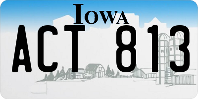 IA license plate ACT813
