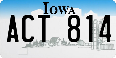 IA license plate ACT814