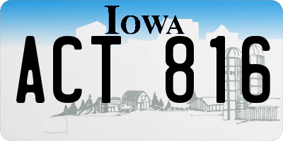 IA license plate ACT816