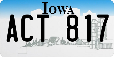 IA license plate ACT817