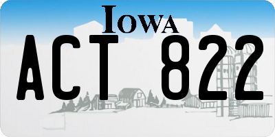 IA license plate ACT822