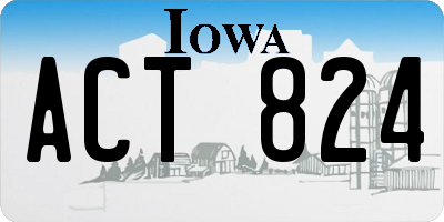 IA license plate ACT824