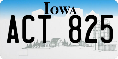 IA license plate ACT825