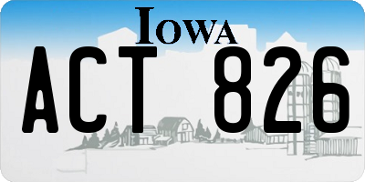 IA license plate ACT826