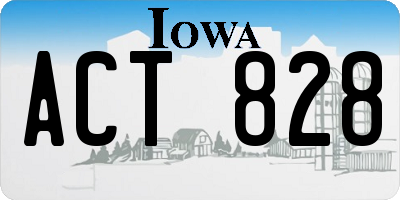 IA license plate ACT828