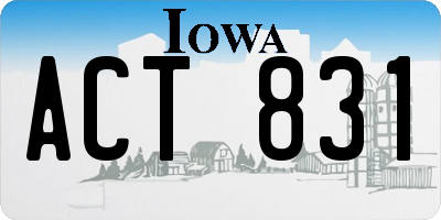 IA license plate ACT831